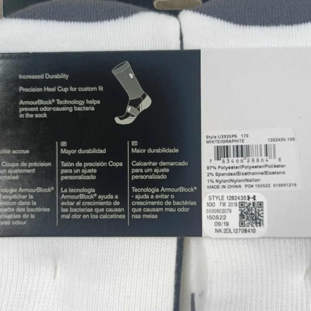 New Under Armour UA resistor 3.0 performance crew Socks - Picture 6 of 9
